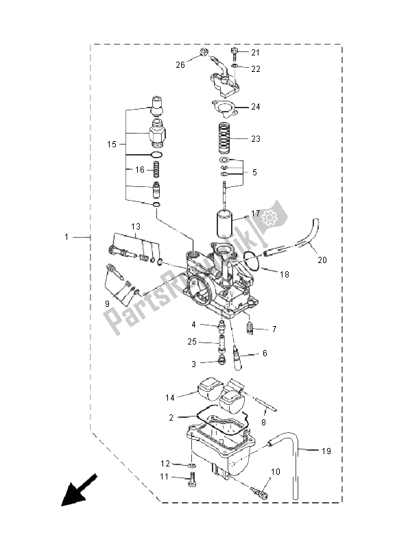 All parts for the Carburetor of the Yamaha TT R 90 N 2001