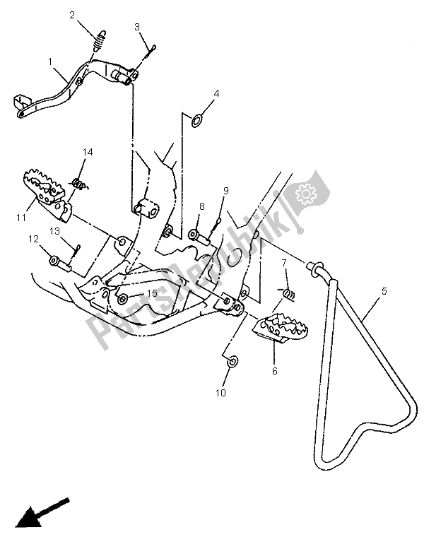 All parts for the Stand & Footrest of the Yamaha YZ 80 LC 1995