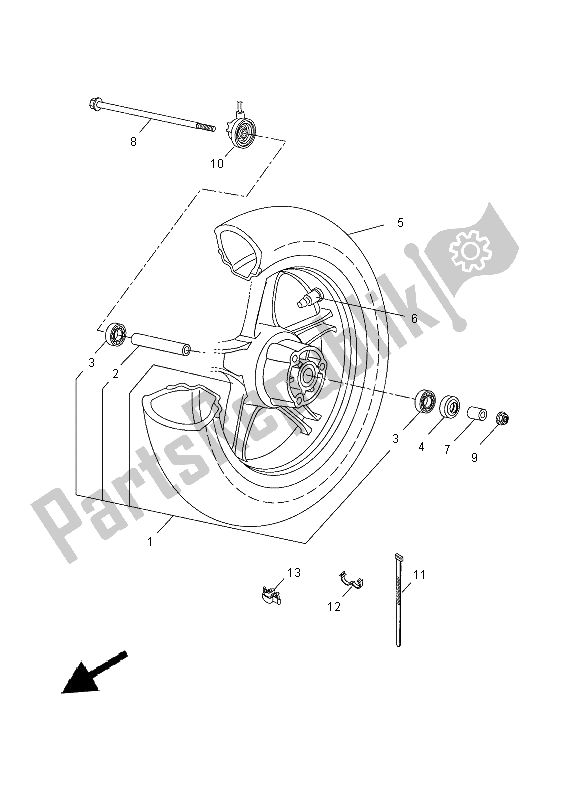 Todas as partes de Roda Da Frente do Yamaha NS 50N 2014