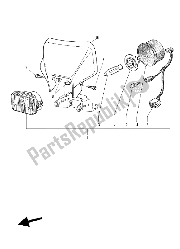 Toutes les pièces pour le Phare du Yamaha TT 600 RE 2004