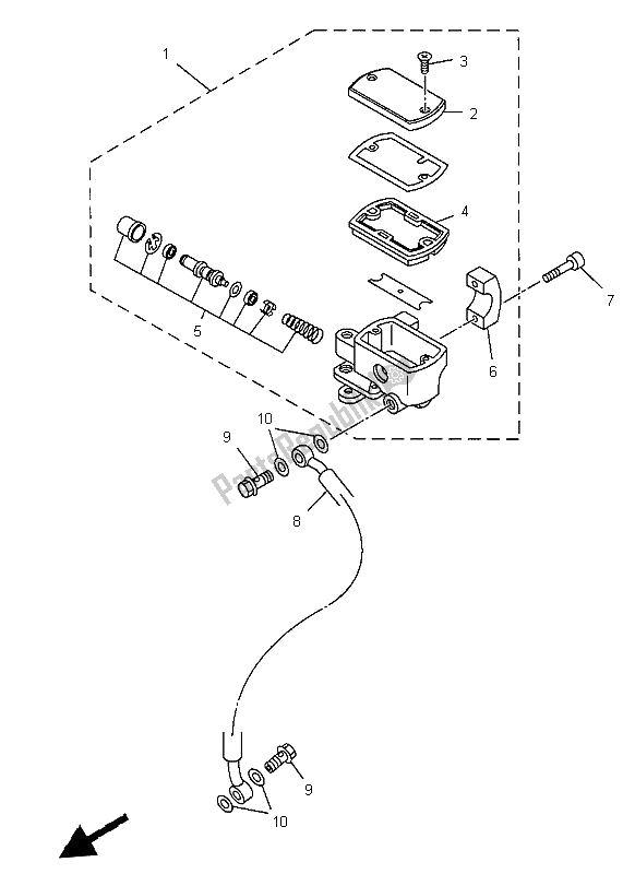 All parts for the Front Master Cylinder of the Yamaha XVS 650 Dragstar 1997