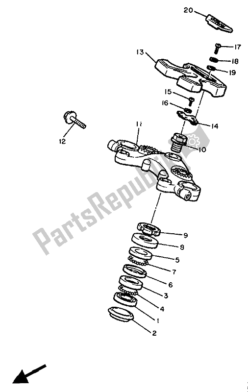 Tutte le parti per il Timone del Yamaha XJ 600 1990