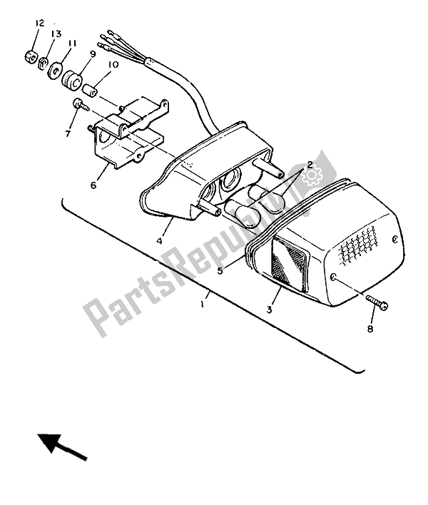 All parts for the Taillight of the Yamaha V MAX 12 1200 1992