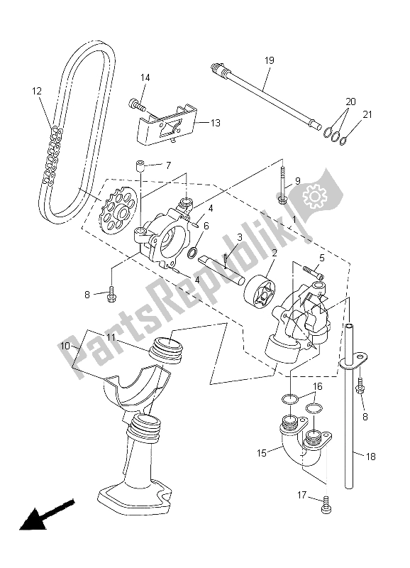 All parts for the Oil Pump of the Yamaha YZF R6 600 2012