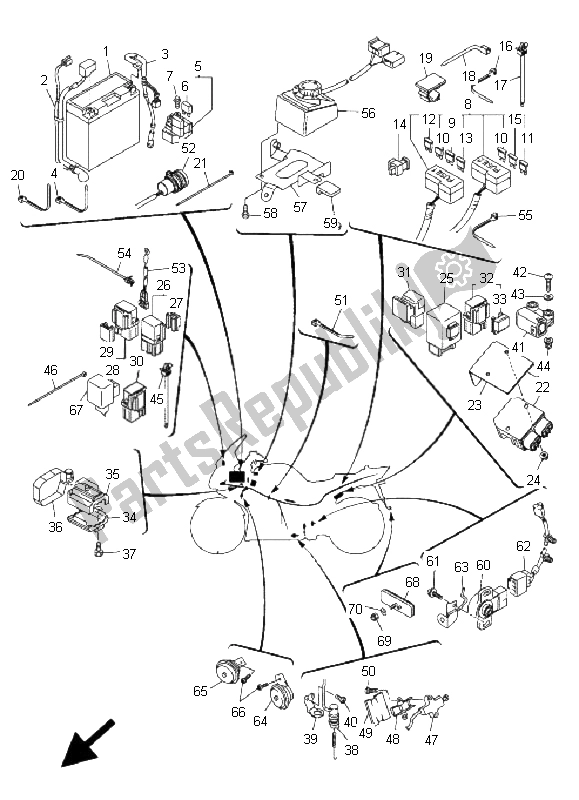 Todas las partes para Eléctrico 2 de Yamaha FJR 1300 AS 2008