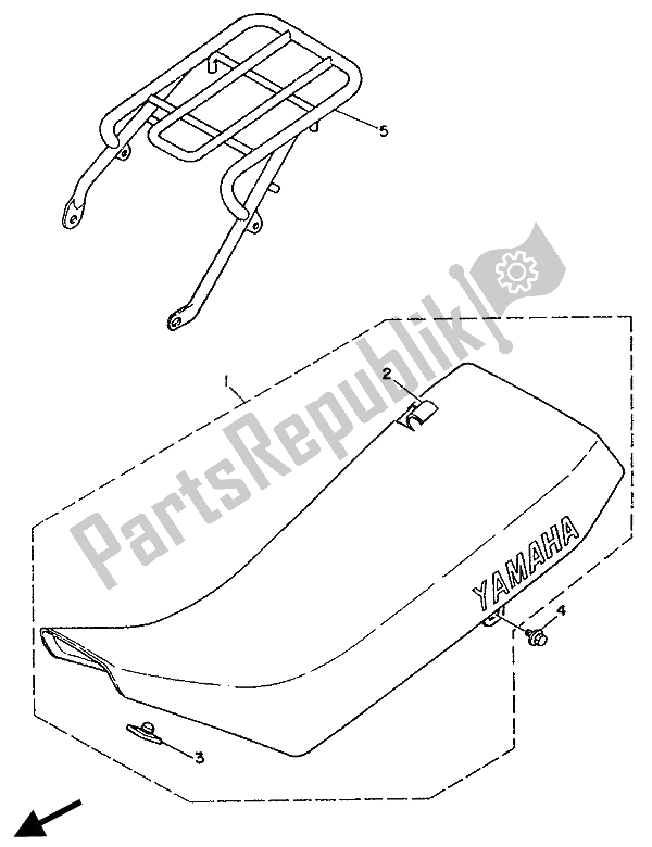 All parts for the Seat of the Yamaha DT 125R 1990