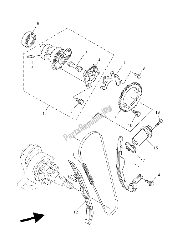 Todas las partes para árbol De Levas Y Cadena de Yamaha YXM 700E 2014