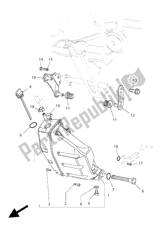 All parts for the Oil Tank of the Yamaha MT 03 660 2012