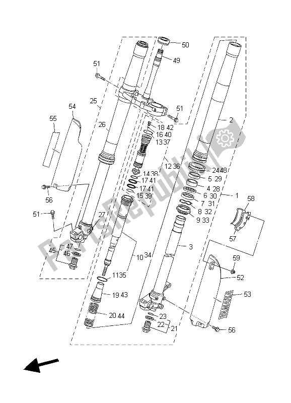 Tutte le parti per il Forcella Anteriore del Yamaha YZ 450F 2006