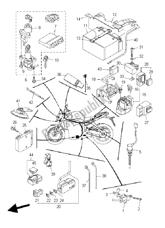 All parts for the Electrical 2 of the Yamaha FZ1 NA Fazer 1000 2009