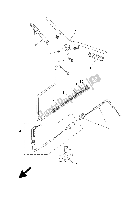 All parts for the Steering Handle & Cable of the Yamaha YH 50 WHY 2005