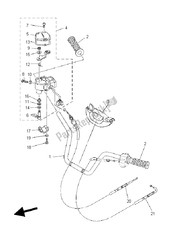 Wszystkie części do Uchwyt Kierownicy I Kabel Yamaha YFM 660F Grizzly 2002