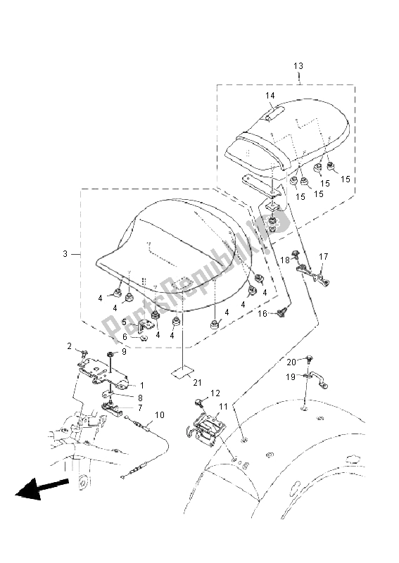 Todas las partes para Asiento de Yamaha XV 1900A 2011