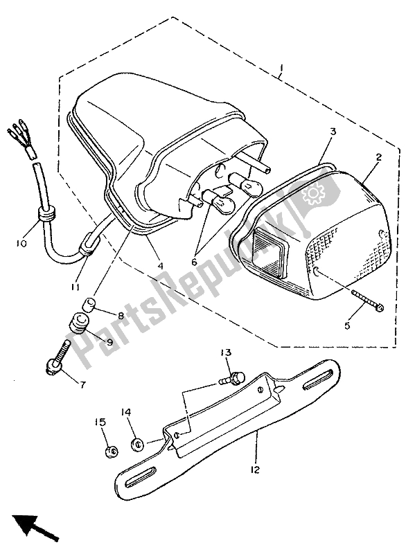 Toutes les pièces pour le Feu Arrière du Yamaha XV 1100 Virago 1994