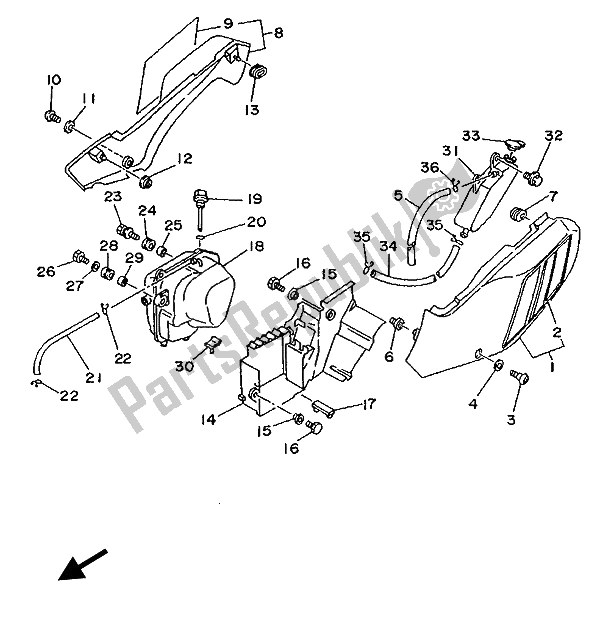 Tutte le parti per il Coperchio Laterale E Serbatoio Dell'olio del Yamaha XTZ 750 Supertenere 1993