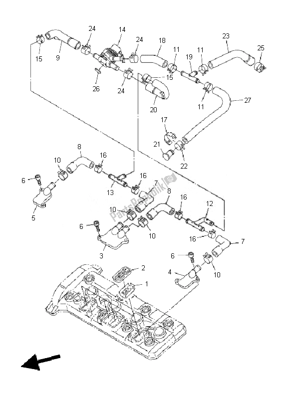 All parts for the Air Induction System of the Yamaha FJR 1300 AS 2010