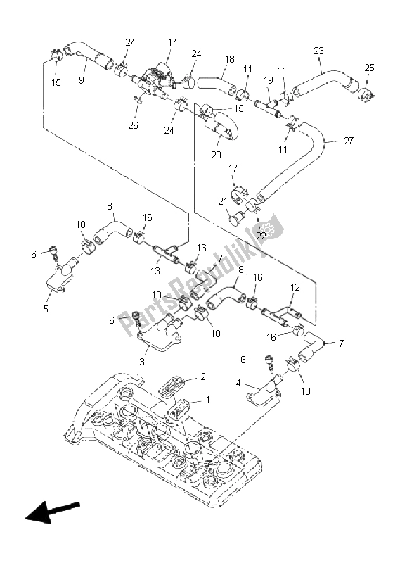 All parts for the Air Induction System of the Yamaha FJR 1300A 2009