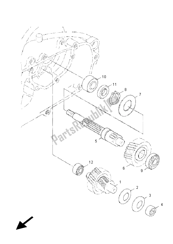 All parts for the Transmission of the Yamaha NXC 125E Cygnus X 2011
