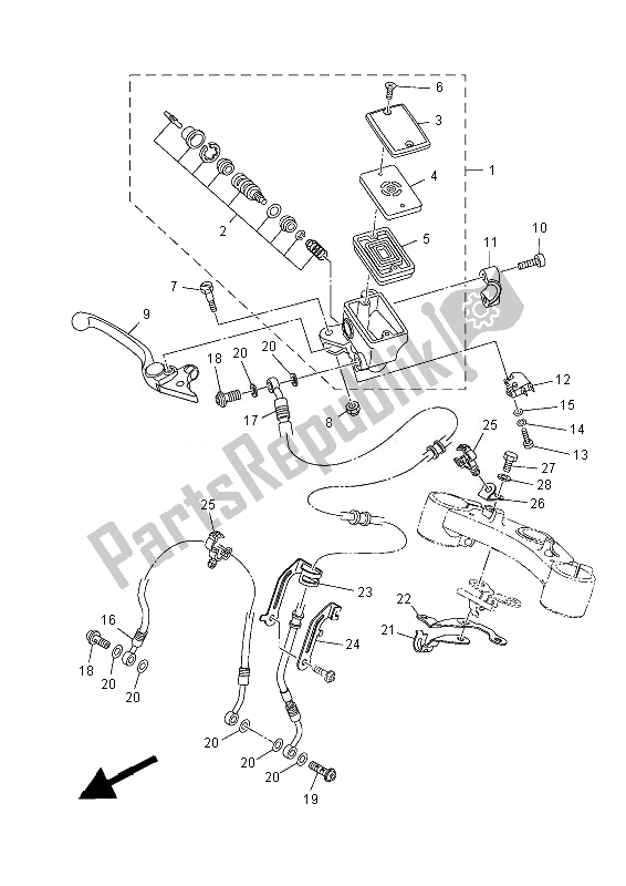 Toutes les pièces pour le Maître-cylindre Avant du Yamaha MT 07 700 2014