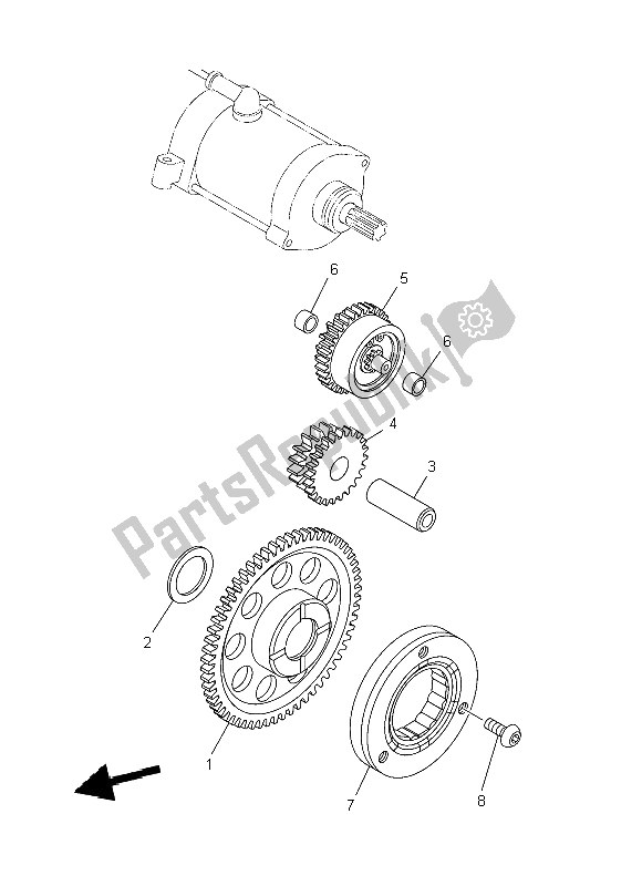 All parts for the Starter of the Yamaha YFM 700R 2014