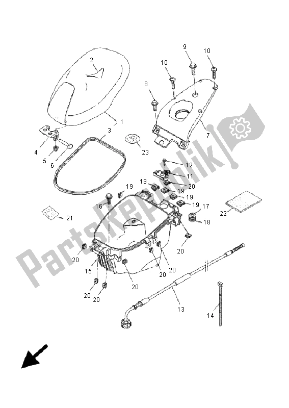 All parts for the Seat & Carrier of the Yamaha YQ 50L Aerox Replica 2005