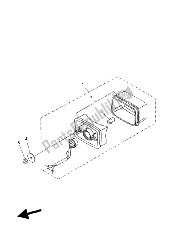 All parts for the Taillight of the Yamaha YFM 350F Grizzly 4X4 2010