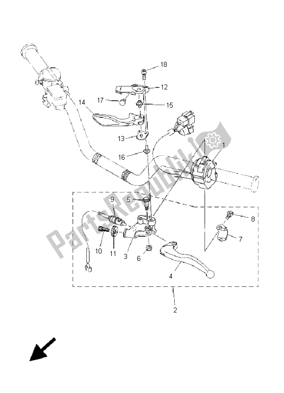 Tutte le parti per il Impugnatura Interruttore E Leva del Yamaha YFM 700R 2009