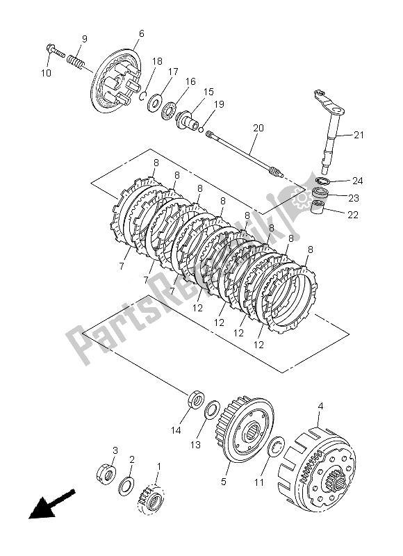 Todas las partes para Embrague de Yamaha WR 450F 2013