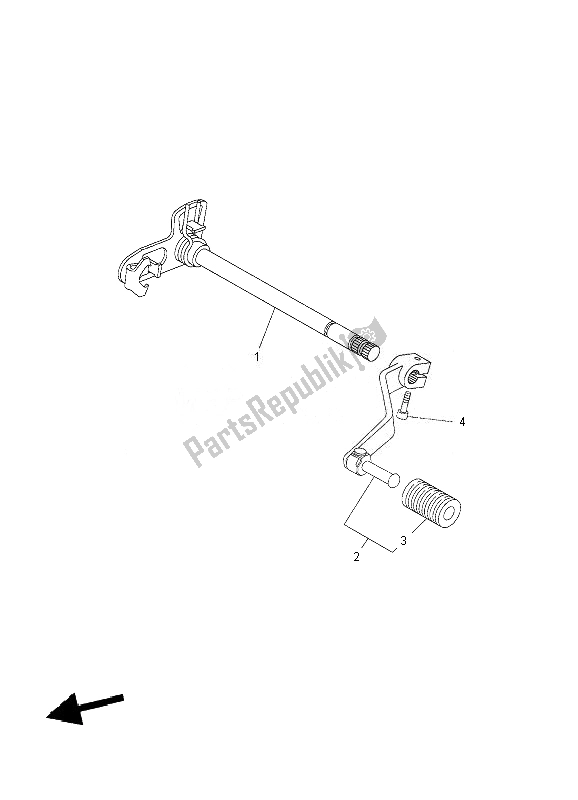 All parts for the Shift Shaft of the Yamaha XT 660Z Tenere 2010