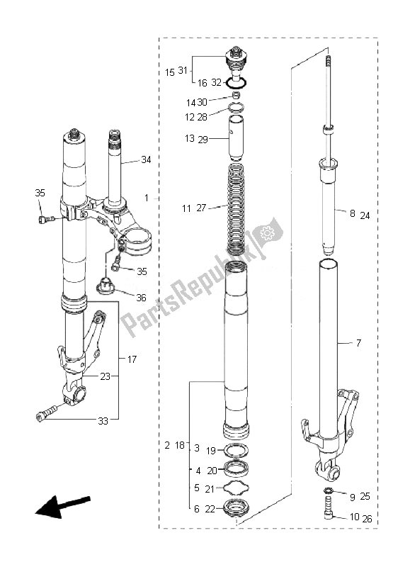 Tutte le parti per il Forcella Anteriore del Yamaha FZ1 S Fazer 1000 2007