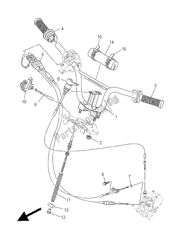 All parts for the Steering Handle Cable of the Yamaha TT R 50E 2012