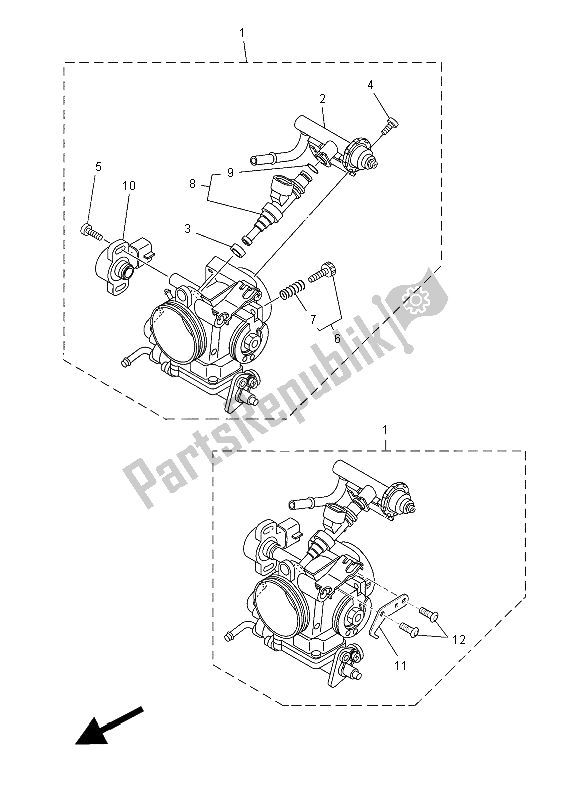 Alle onderdelen voor de Intake 2 van de Yamaha MT 03 660 2008