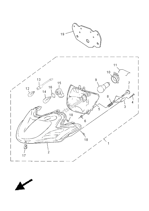 All parts for the Headlight of the Yamaha CS 50 2015