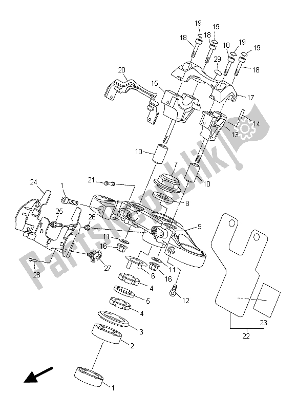 Todas as partes de Direção do Yamaha VMX 17 1700 2015