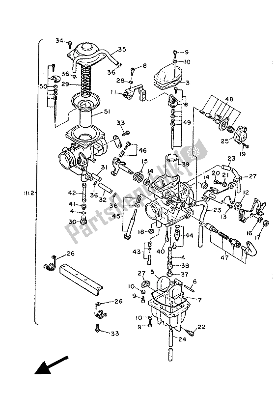 Todas las partes para Motor 1 (para Che) de Yamaha XT 600Z Tenere 1986