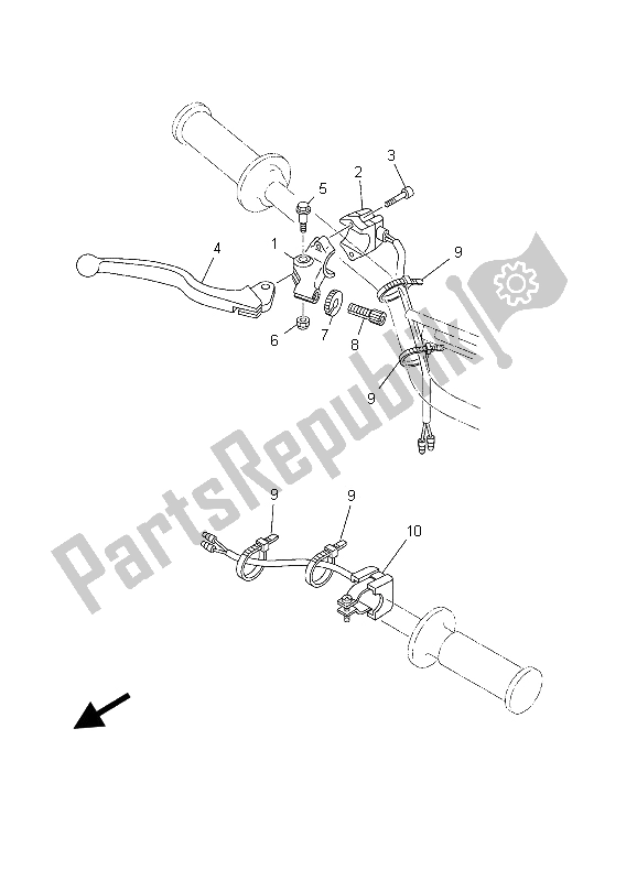 All parts for the Handle Switch & Lever of the Yamaha TT R 90E 2003