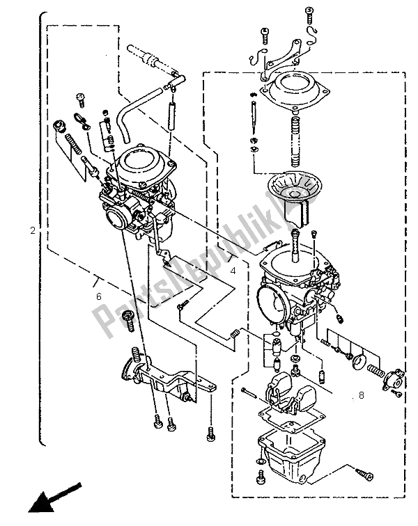 Toutes les pièces pour le Moteur Alternatif 2 (ch, Autriche) du Yamaha XV 750 Virago 1995