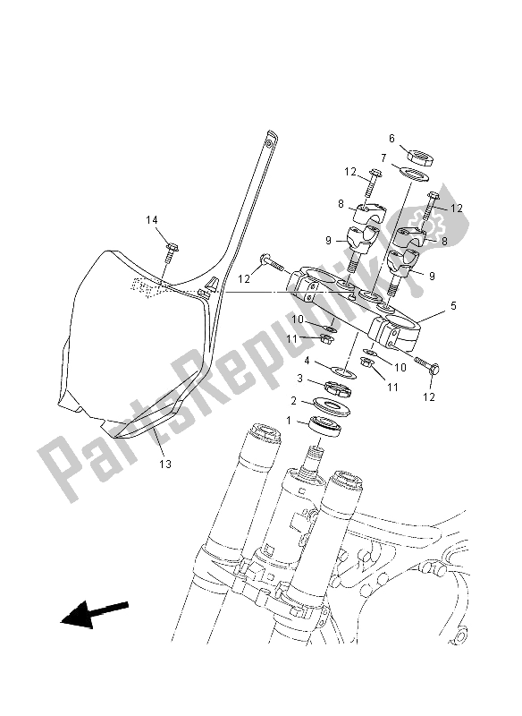 Todas las partes para Direccion de Yamaha YZ 250 2008