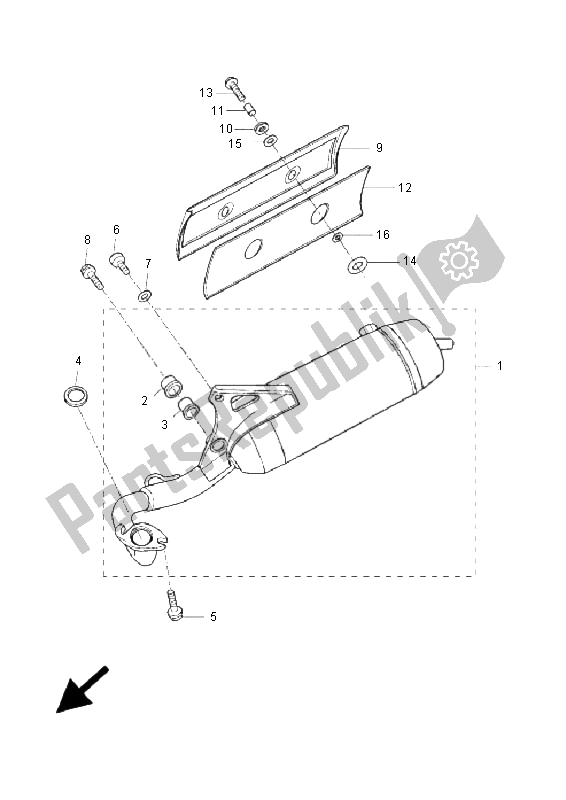 Toutes les pièces pour le échappement (suisse) du Yamaha YQ 50R Aerox 2005