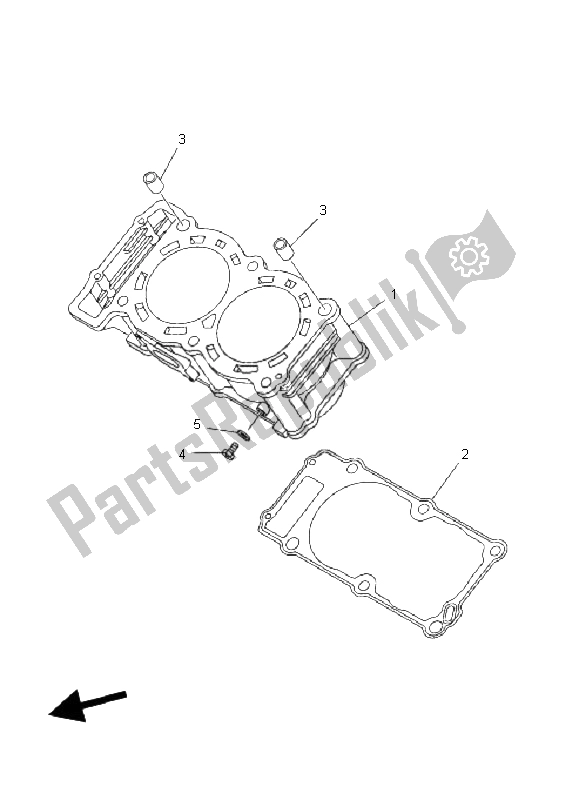 All parts for the Cylinder of the Yamaha TDM 900A 2008