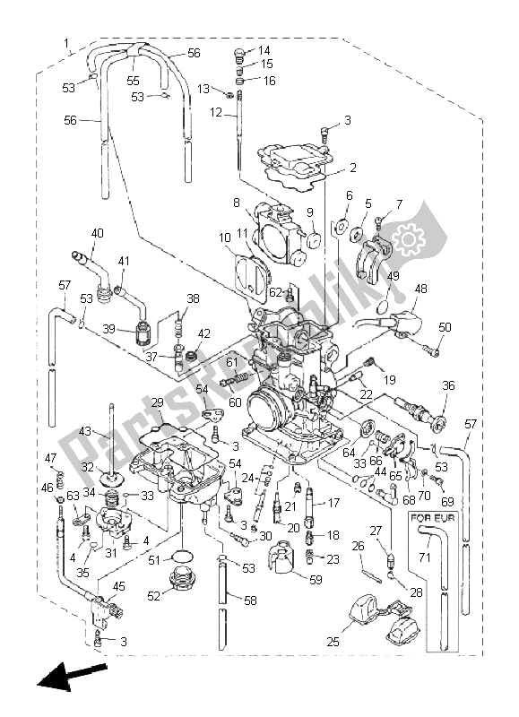 Todas as partes de Carburador do Yamaha WR 250F 2011