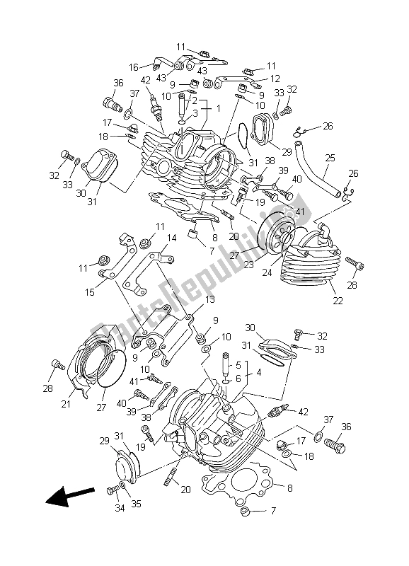 Todas las partes para Cabeza De Cilindro de Yamaha XVS 650A Dragstar Classic 2006