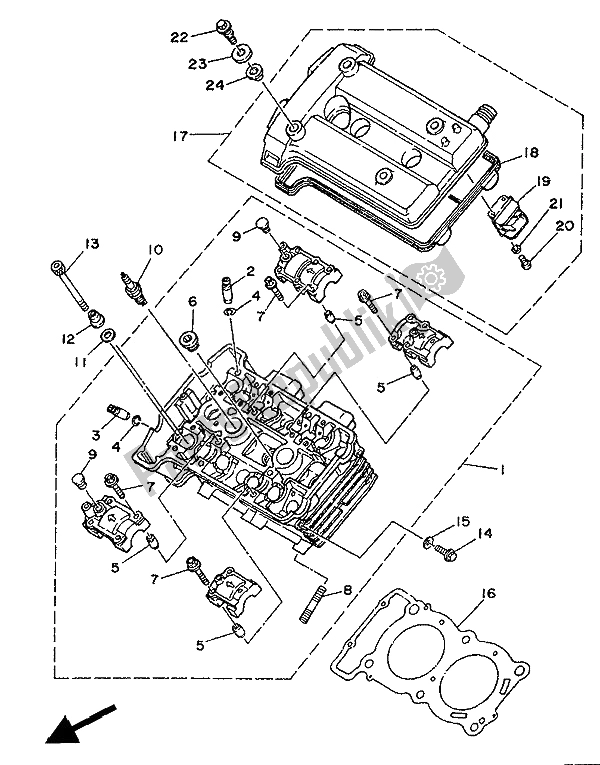 Wszystkie części do G? Owica Cylindra Yamaha TDM 850 1994