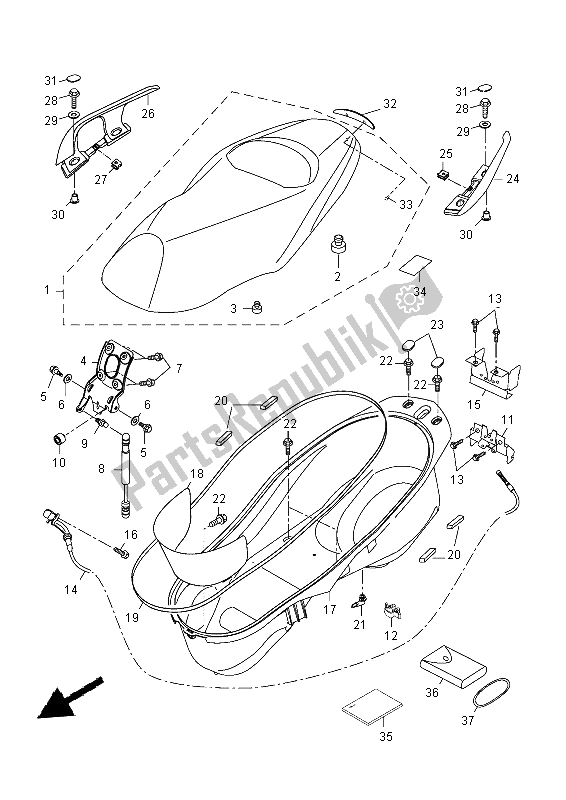 Tutte le parti per il Posto A Sedere del Yamaha YP 250R 2015