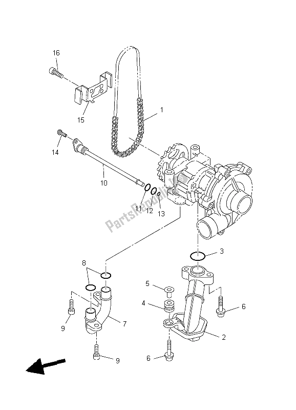 Alle onderdelen voor de Oliepomp van de Yamaha YZF R1 1000 2009