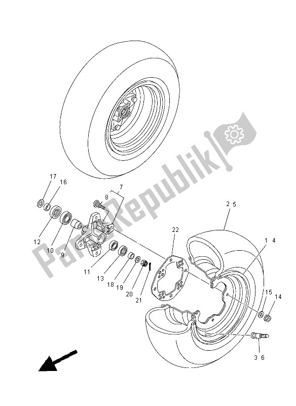 Tutte le parti per il Ruota Anteriore del Yamaha YFZ 450R 2012