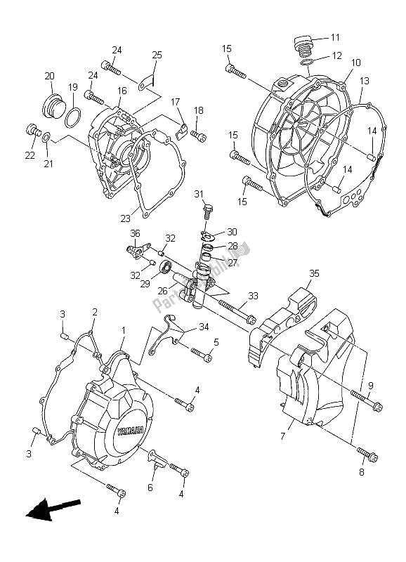 Toutes les pièces pour le Couvercle De Carter 1 du Yamaha XJ6S Diversion 600 2009