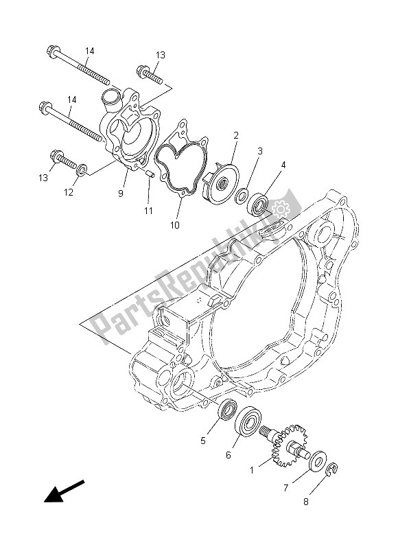 Tutte le parti per il Pompa Dell'acqua del Yamaha YZ 250 2015