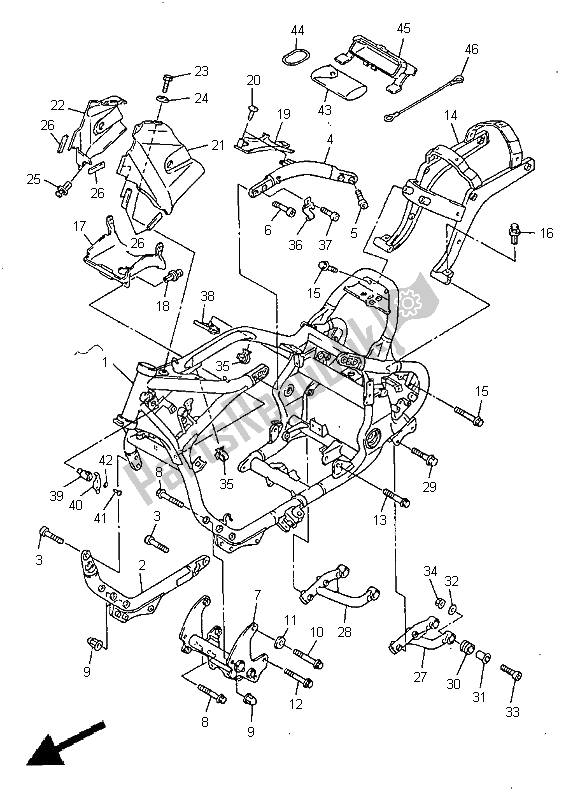 Todas las partes para Marco de Yamaha XVZ 1300A Royalstar 1998