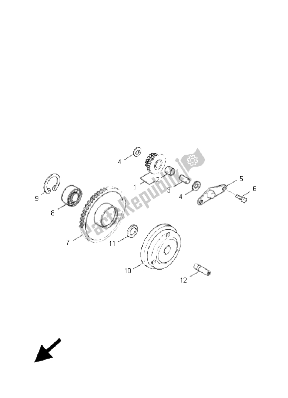 All parts for the Starter of the Yamaha XC 125E Vity 2011